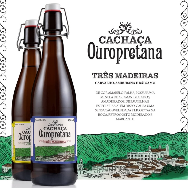 Cachaça Ouropretana 3 Madeiras - 550ml